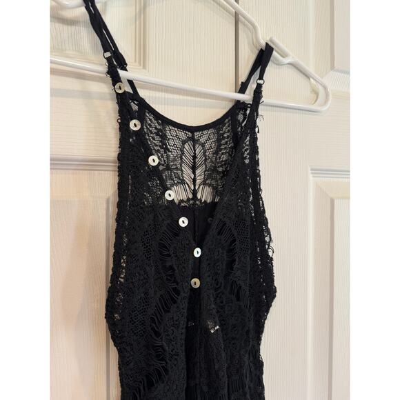FREE PEOPLE INTIMATELY She's Got It Black Lace Slip Dress Back Button - Picture 8 of 8
